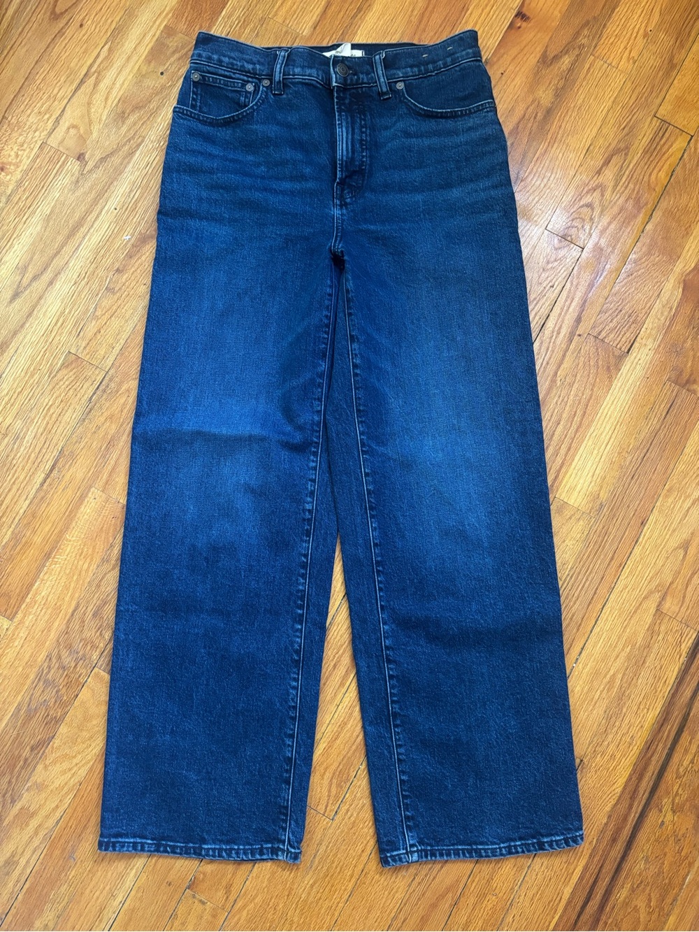 Madewell Wide-Leg Jeans in Dark Blue Denim